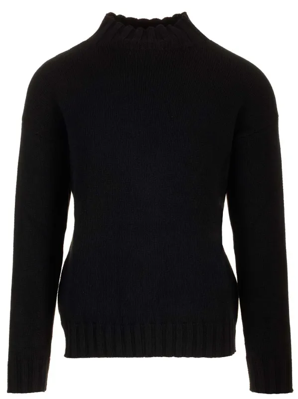 Bicolor Sweater Knitwear Black made by Tagliatore
