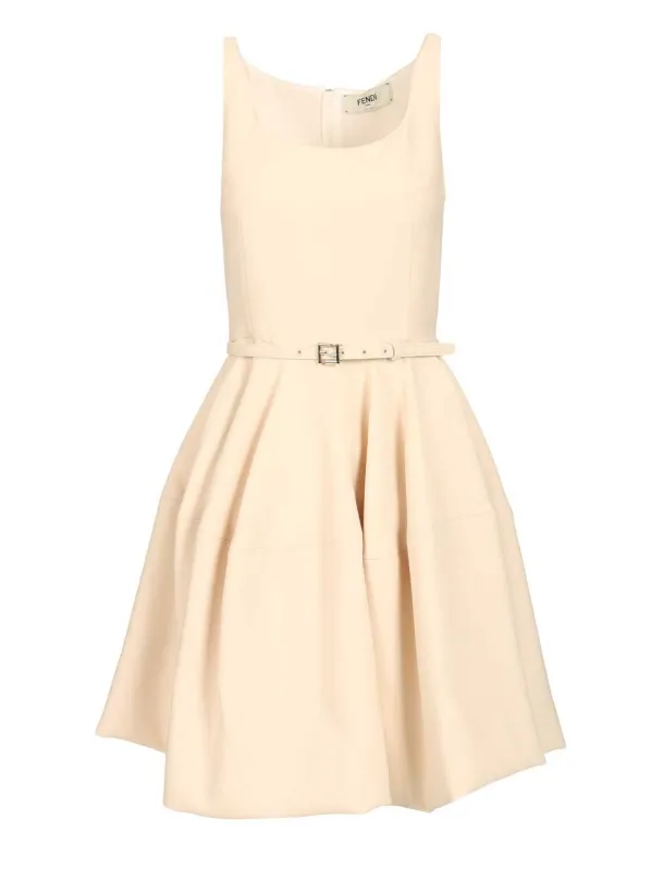 Mini Dress In Wool And Silk Blend Dresses Rose made by Fendi