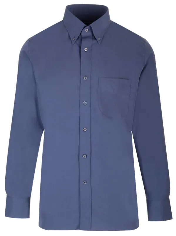 Parachute Silk Shirt Shirts Blue made by Tom Ford