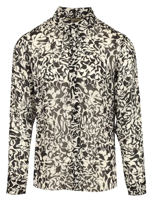 Carvies Viscose Shirt Shirts Black made by Dries Van Noten