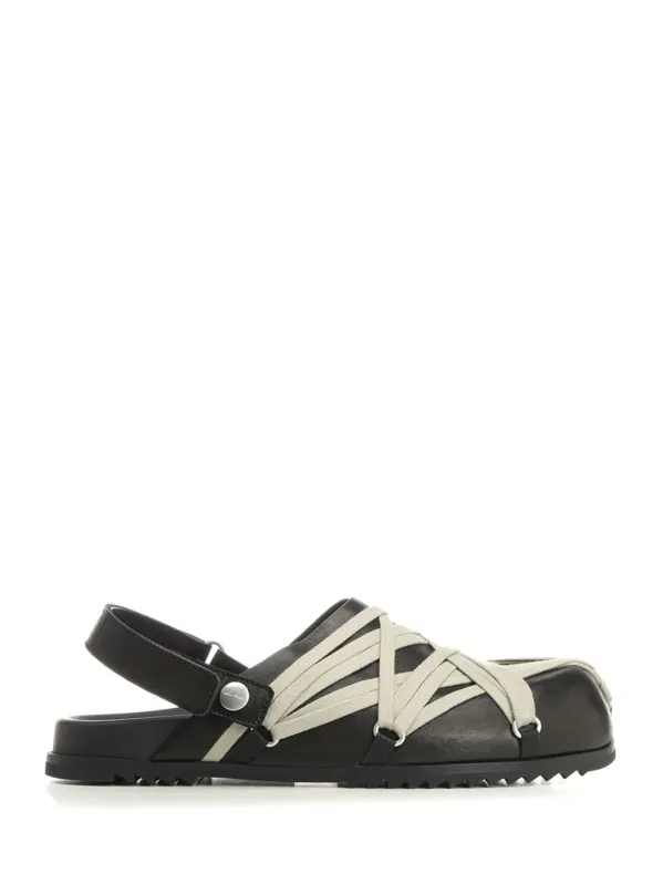 Megalace Leather Mules Scarpe Basse Black made by Rick Owens