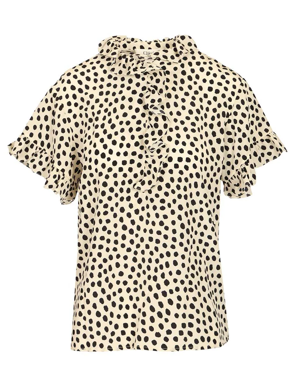 Ruffle Top T-Shirt Beige sold by Wanan Luxury