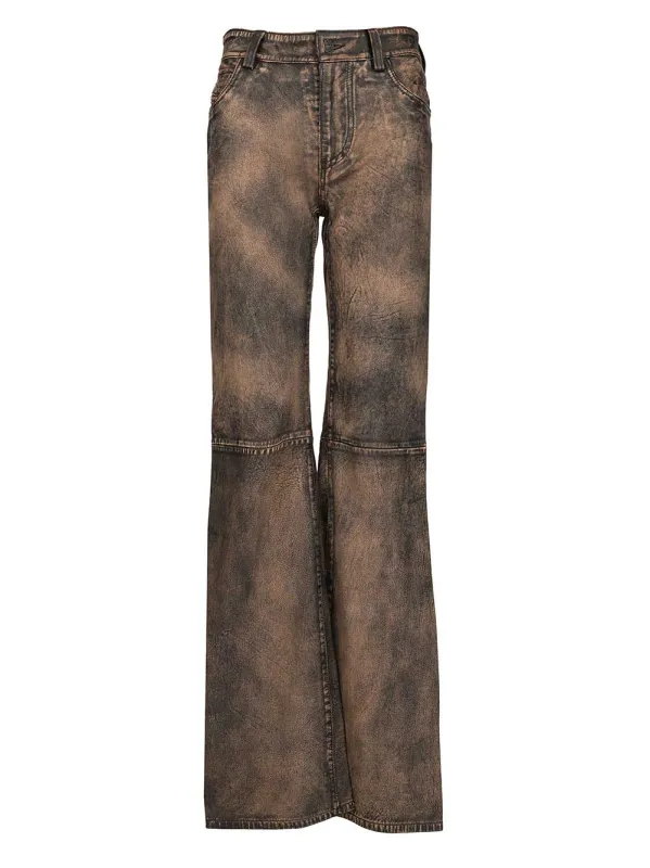 Leather Trousers Jeans Brown made by Diesel