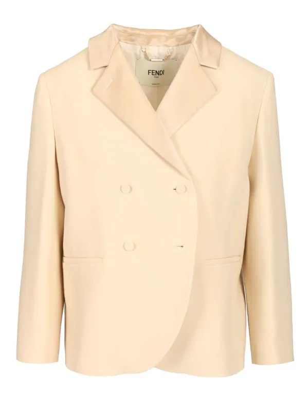Double-Breasted Wool Blazer Jackets Rose sold by Wanan Luxury