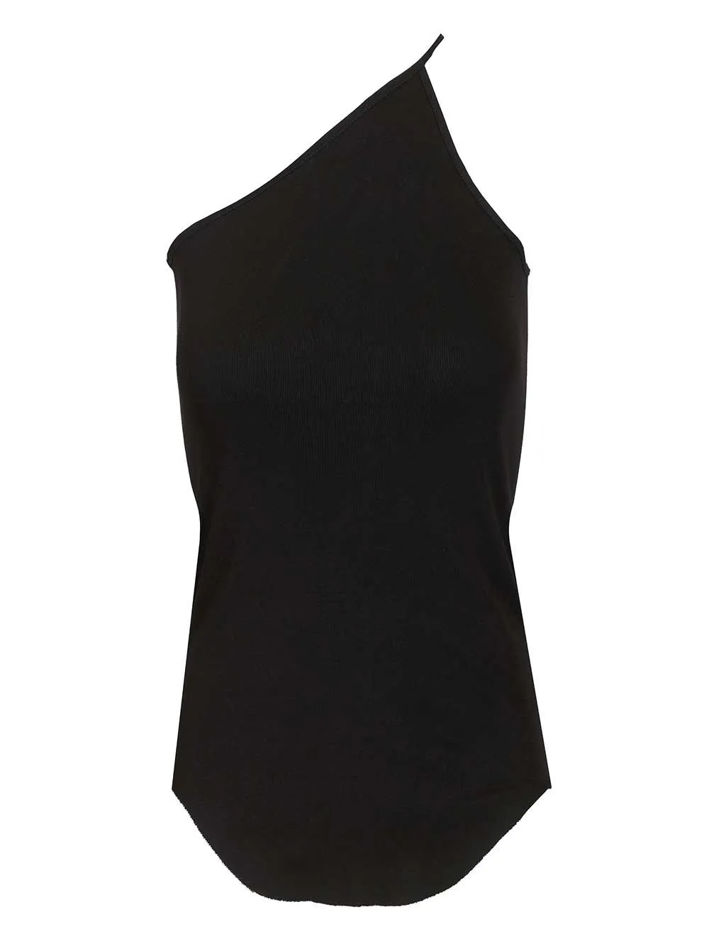 Single-Shoulder Tank Tops Black sold by Wanan Luxury