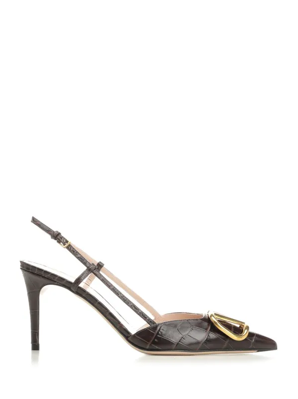 Vlogo Slingback Pumps Brown made by Valentino Garavani