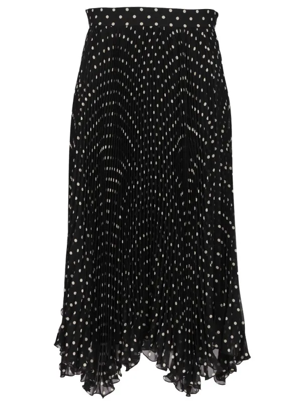 Silk Polka Dot Skirt Skirts Black made by Valentino Garavani