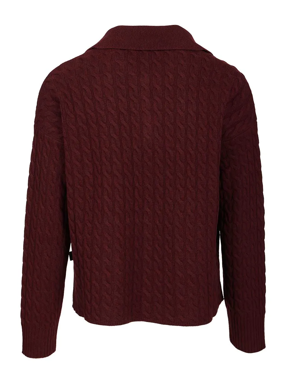 Cable-Knit Polo Shirt Knitwear Bordeaux sold by Wanan Luxury product image thumbnail 2
