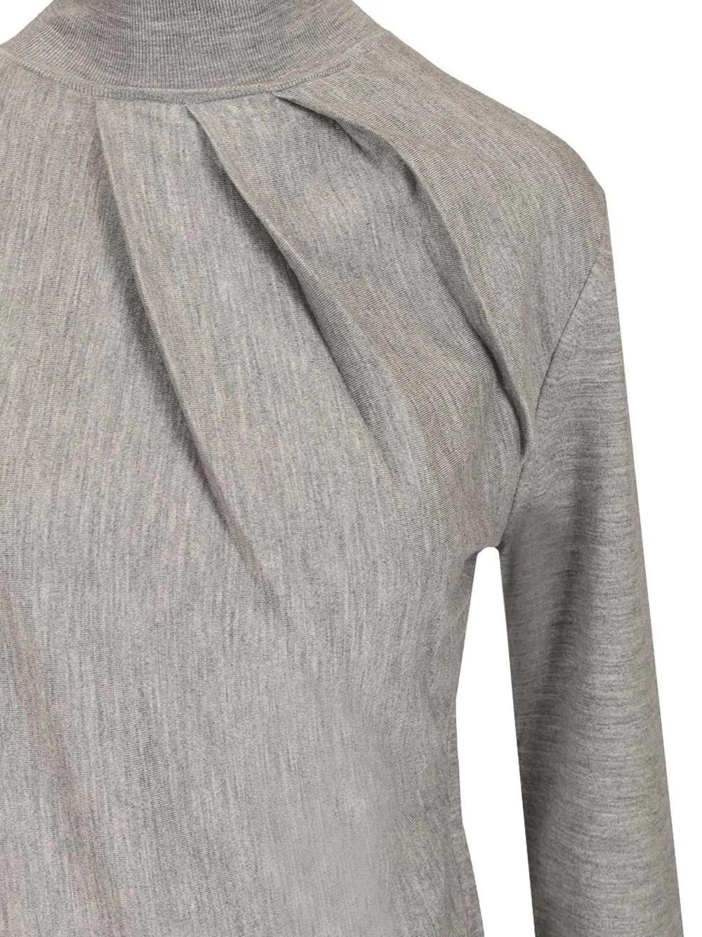 Draped Wool Blend Turtleneck Sweater Sweatshirts Grey sold by Wanan Luxury product image thumbnail 4