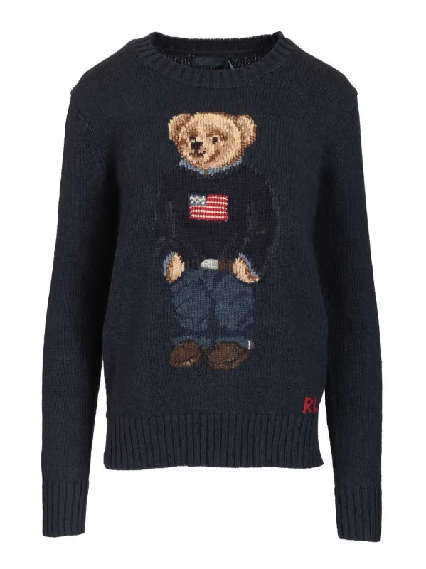 Polo Bear Sweater In Cotton And Linen Knitwear Blue made by Polo by Ralph Lauren