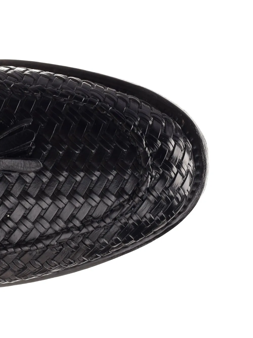 Loafer With Tassels In Woven Leather Loafers Black sold by Wanan Luxury product image thumbnail 4