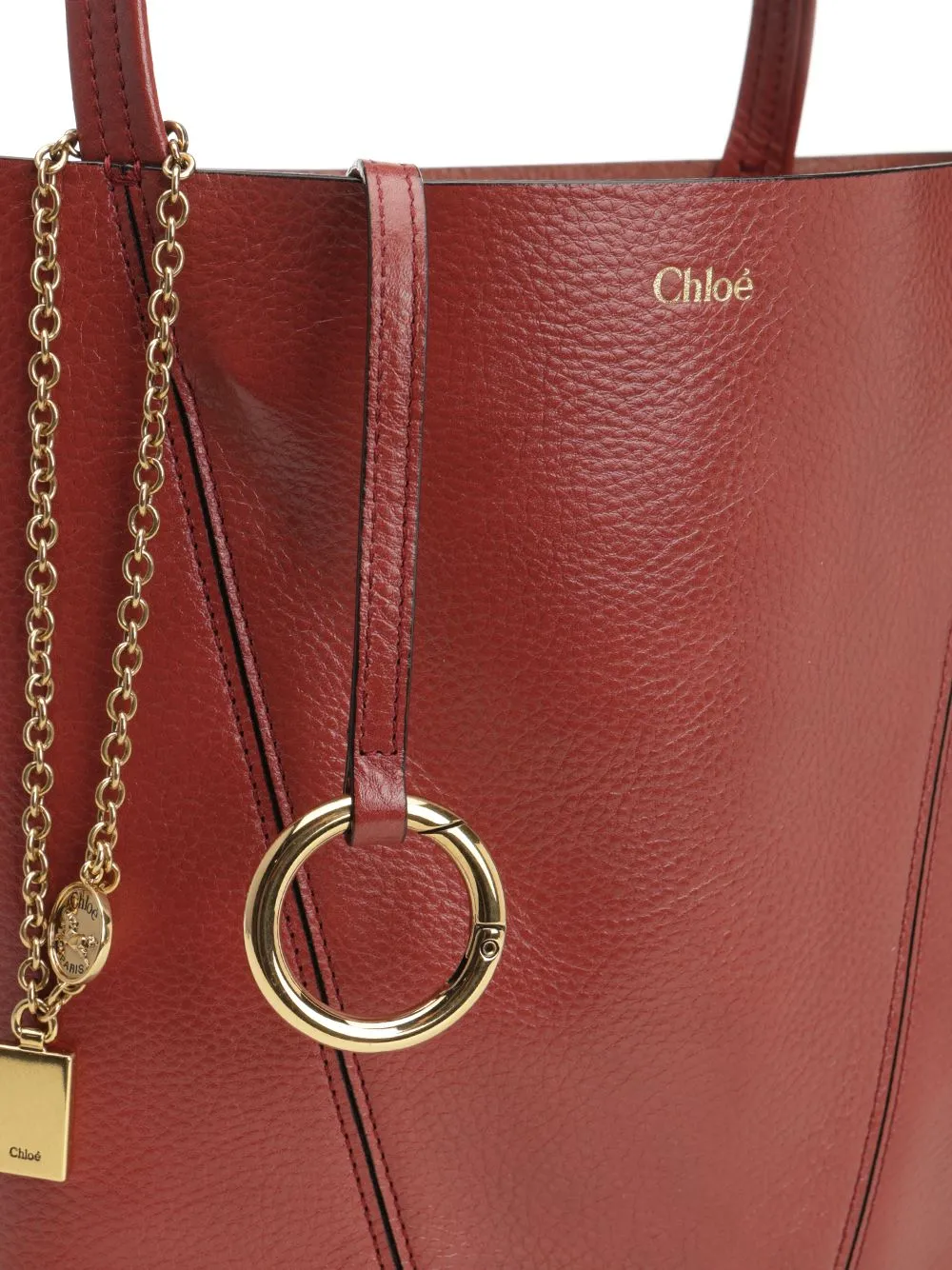 Chloé Spin Large Hammered Leather Tote Bag Handbags Brown sold by Wanan Luxury product image thumbnail 5