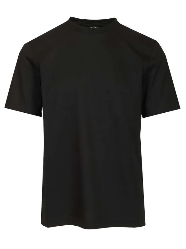 Cotton T-Shirt Black made by Ermenegildo Zegna