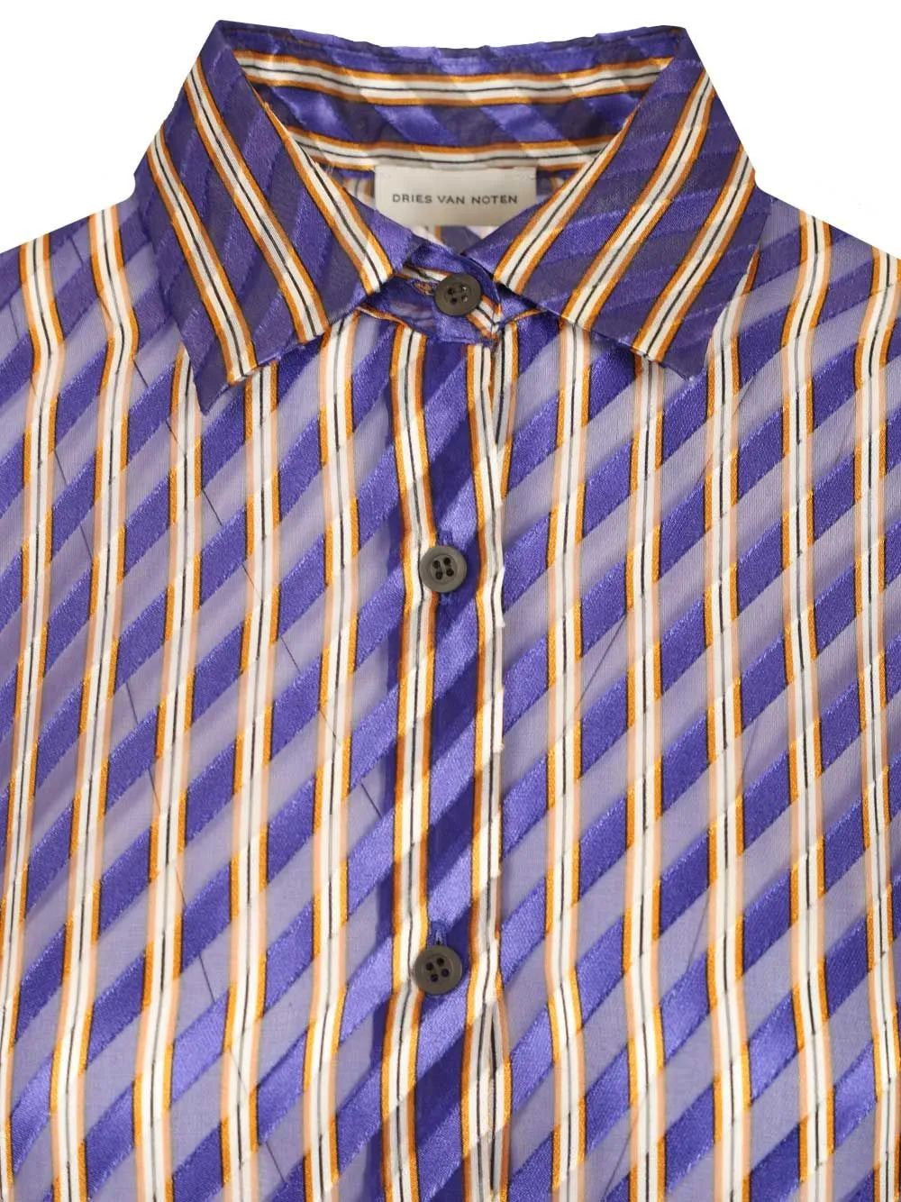 Striped DéVoré Satin Shirt Shirts Violet sold by Wanan Luxury product image thumbnail 4