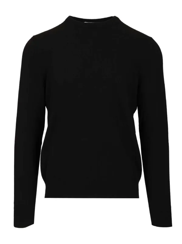Crew Neck Wool Sweater Knitwear Black made by Alexander McQueen