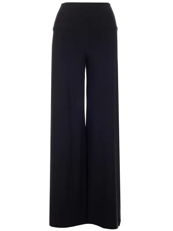 Black Jersey Wide Leg Trousers Black made by Norma Kamali