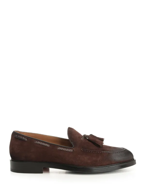 Suede Moccasin Loafers Brown made by Wanan Luxury