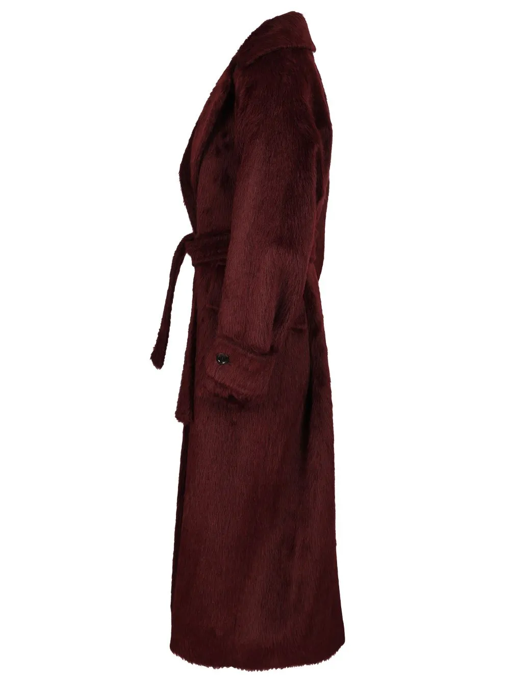 Long Coat In Alpaca And Wool Coats Bordeaux sold by Wanan Luxury product image thumbnail 3