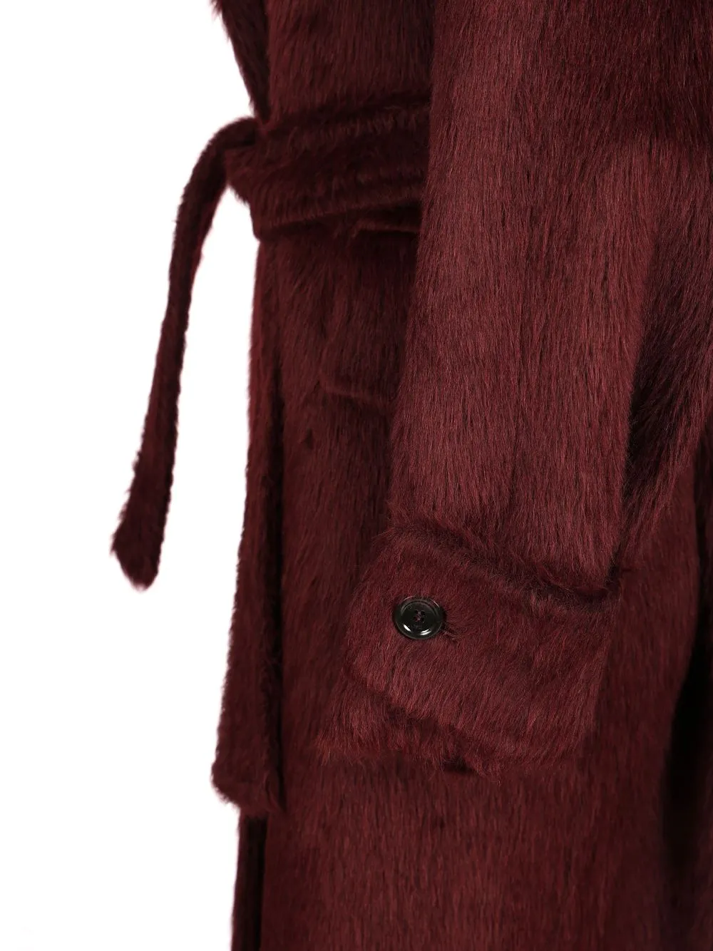 Long Coat In Alpaca And Wool Coats Bordeaux sold by Wanan Luxury product image thumbnail 4
