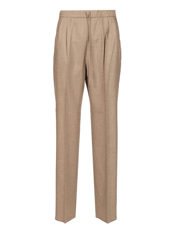 Stretch Cashmere Trousers Brown made by MaxMara