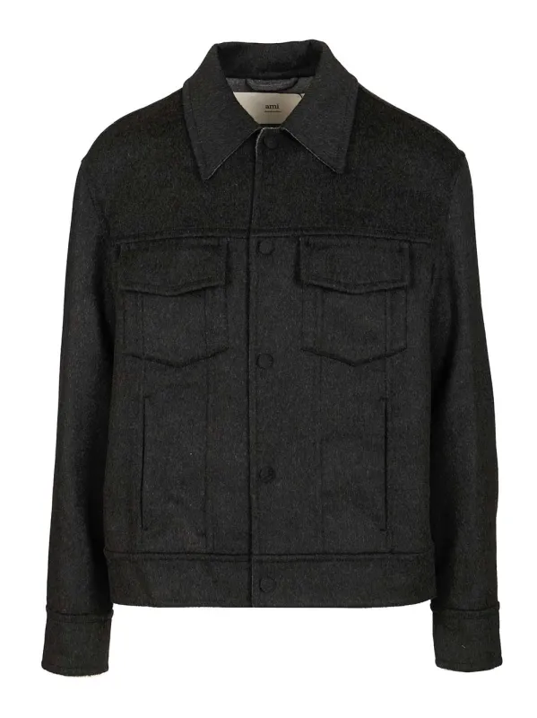Wool Trucker Jacket Jackets Black made by Ami