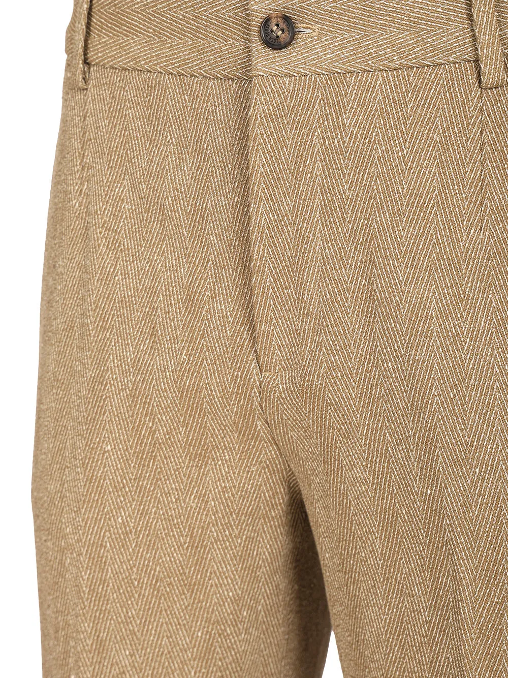 Tailored Trousers In Chevron Linen Blend Jackets Beige sold by Wanan Luxury product image thumbnail 4