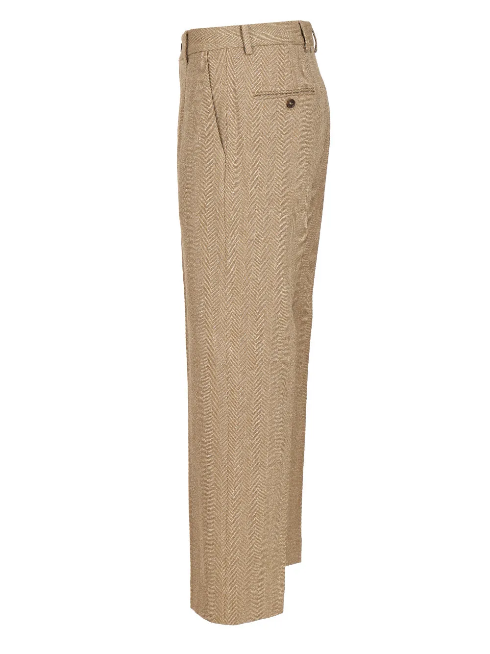 Tailored Trousers In Chevron Linen Blend Jackets Beige sold by Wanan Luxury product image thumbnail 3