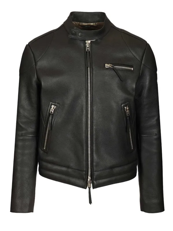 Biker In Full Grain Leather Jackets Black made by Tom Ford