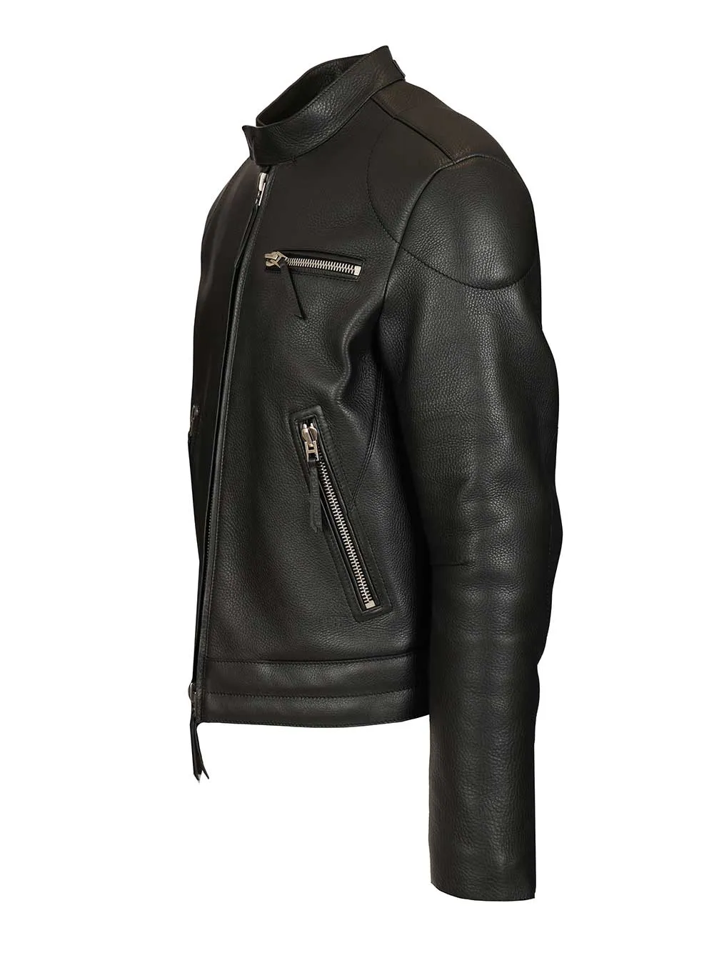 Biker In Full Grain Leather Jackets Black sold by Wanan Luxury product image thumbnail 3