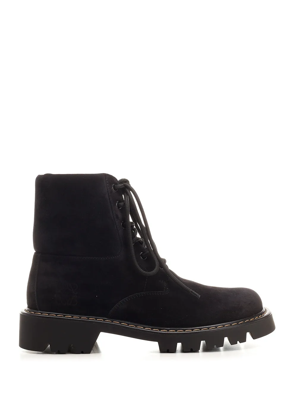 Sierra Combat Ankle Boot In Suede Boots Black sold by Wanan Luxury