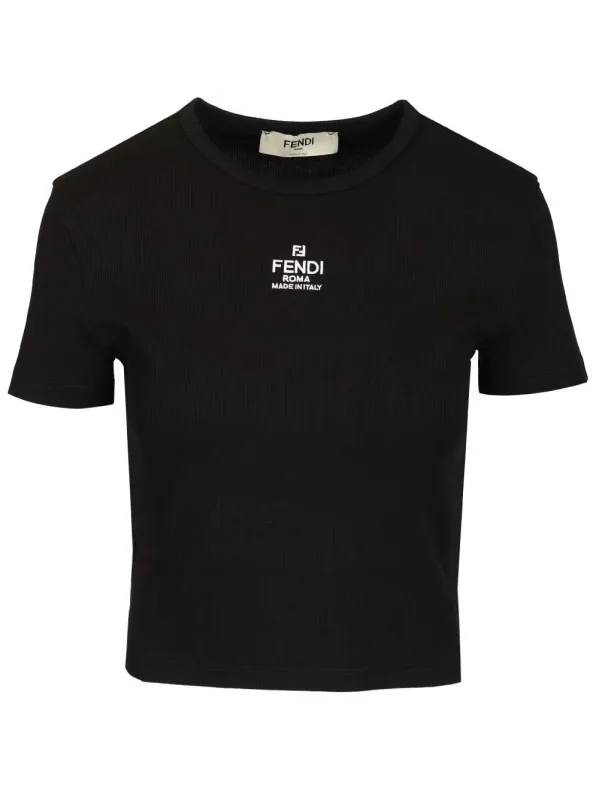 Cropped Top T-Shirt Black sold by Wanan Luxury