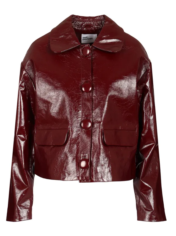 Patent Leather Jacket Jackets Bordeaux sold by Wanan Luxury
