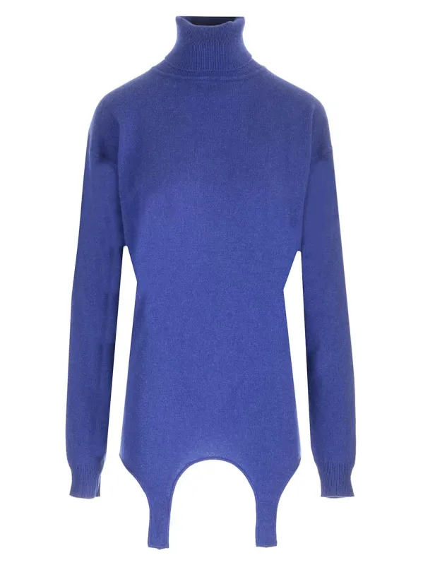 Cashmere Turtleneck Knitwear Blue made by Yves Saint Laurent