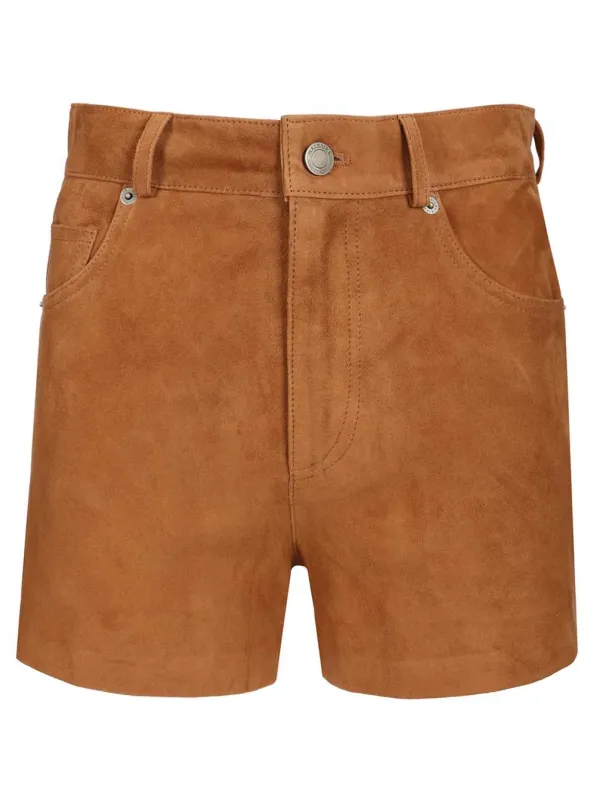 Brit Suede Shorts Trousers Brown made by Haikure