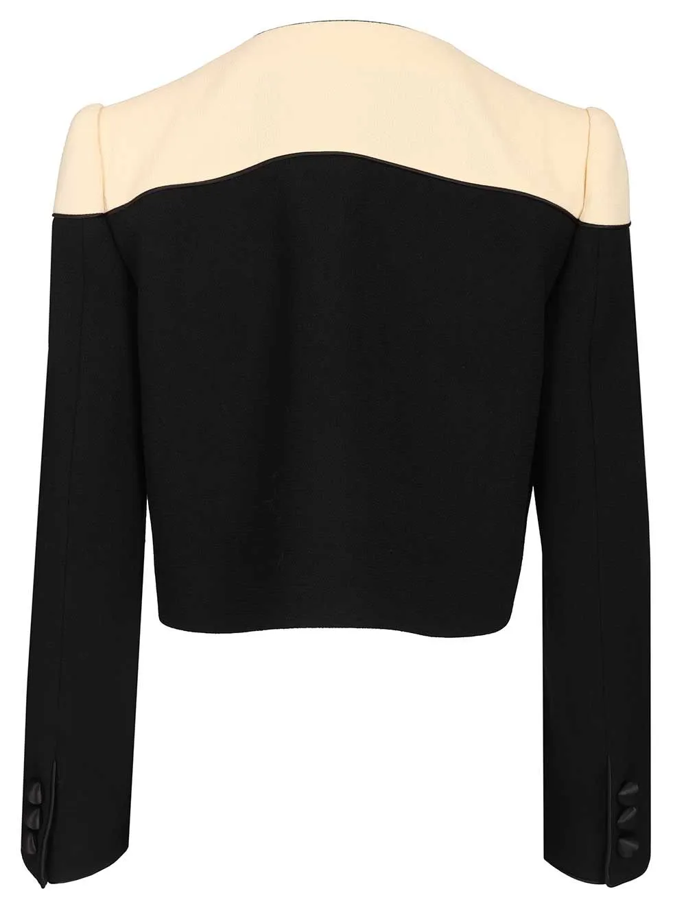 Two-Tone Wool Jacket Knitwear Black sold by Wanan Luxury product image thumbnail 2