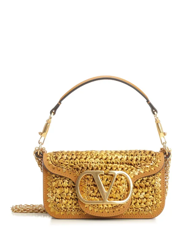 Raffia Shoulder Bag Shoulder Bags Gold made by Valentino Garavani