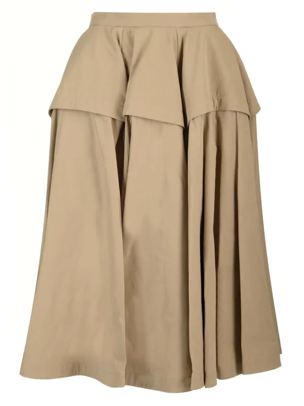 A-Line Skirt Skirts Beige sold by Wanan Luxury