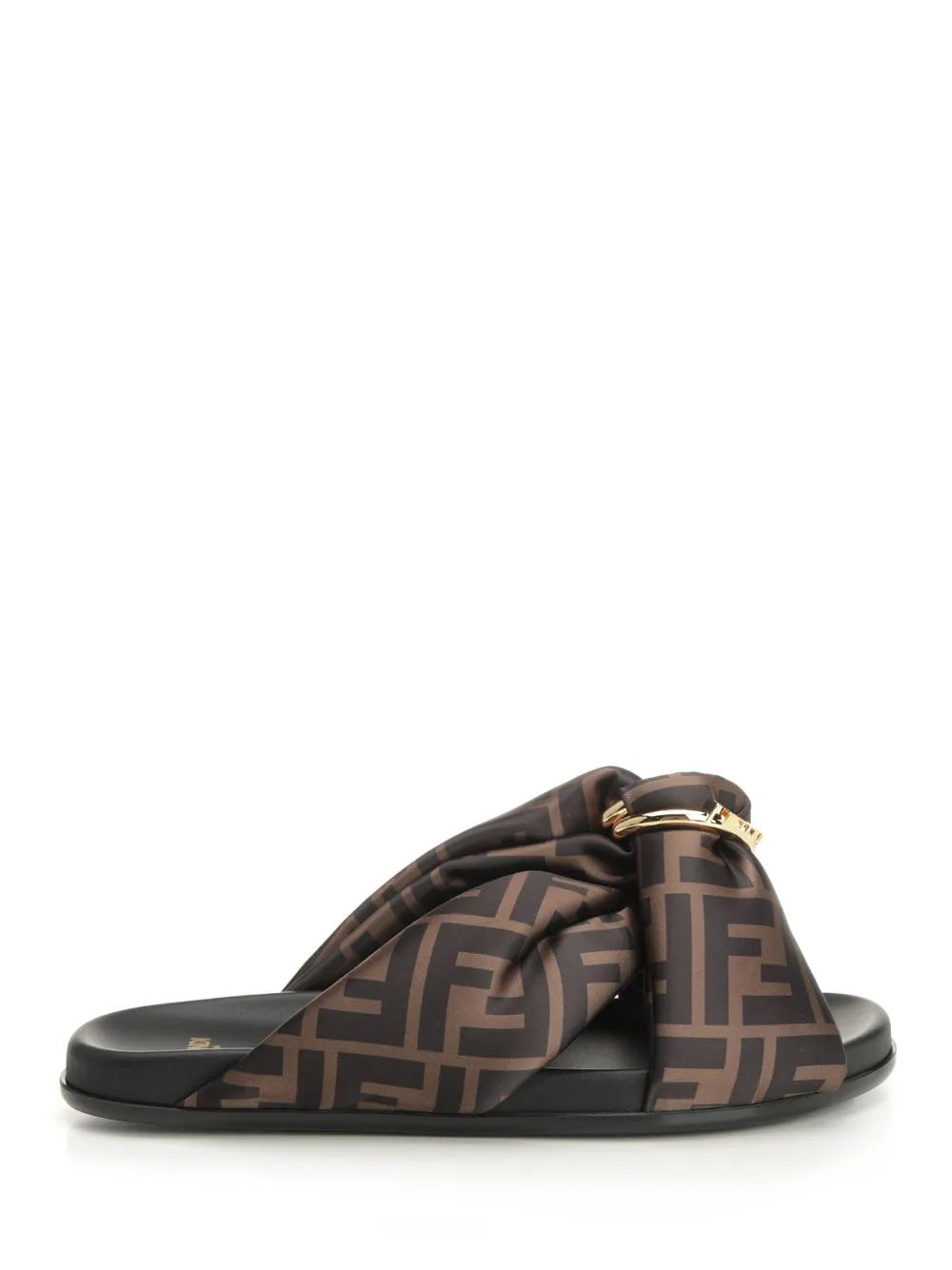 Flat Slide In Satin Sandals Brown sold by Wanan Luxury