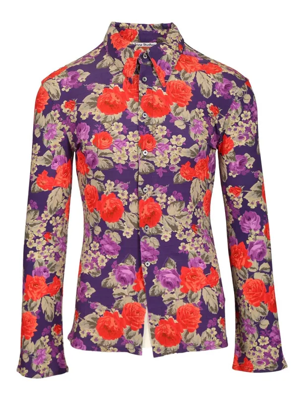 Floral Print Shirt Shirts Multicolor made by Acne Studios