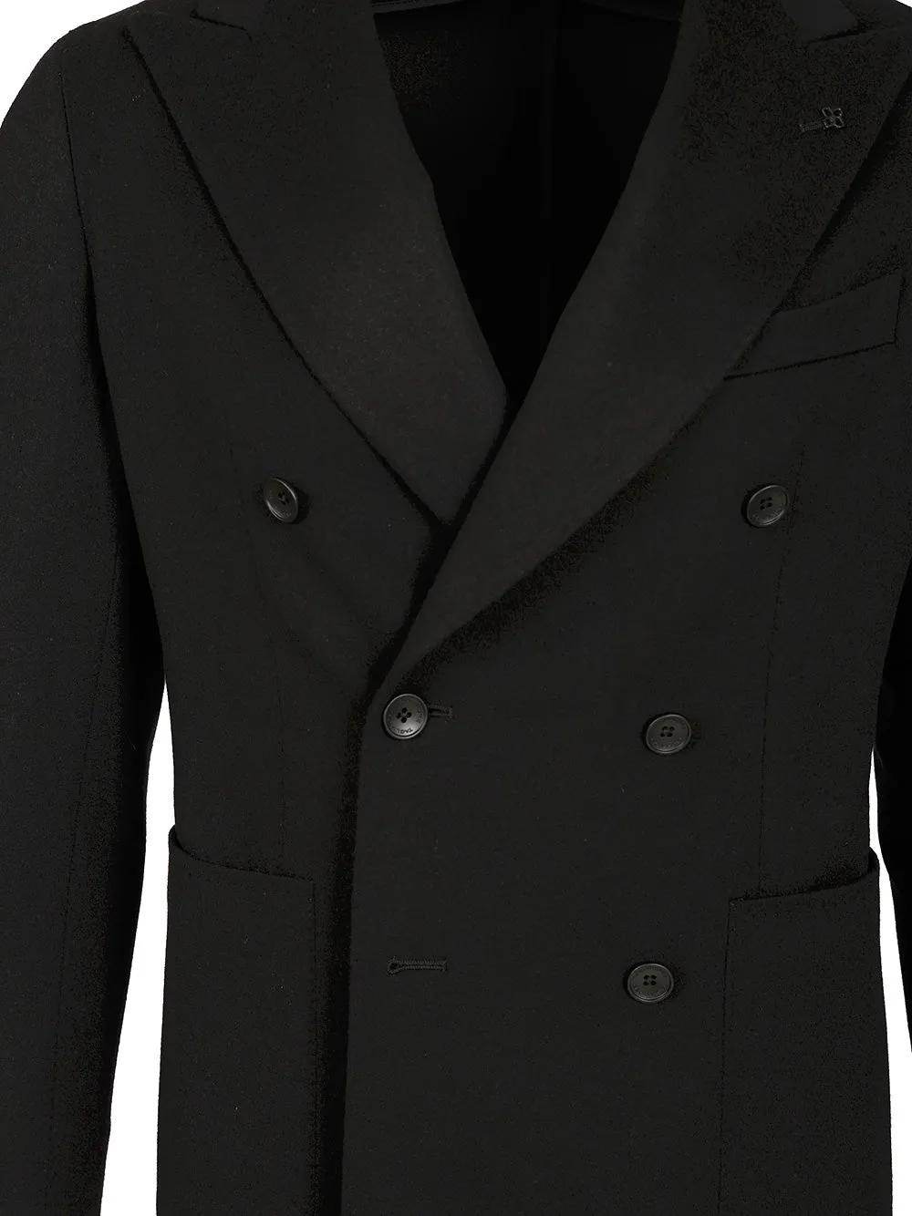 Double-Breasted Peak Lapel Jacket Jackets Black sold by Wanan Luxury product image thumbnail 4