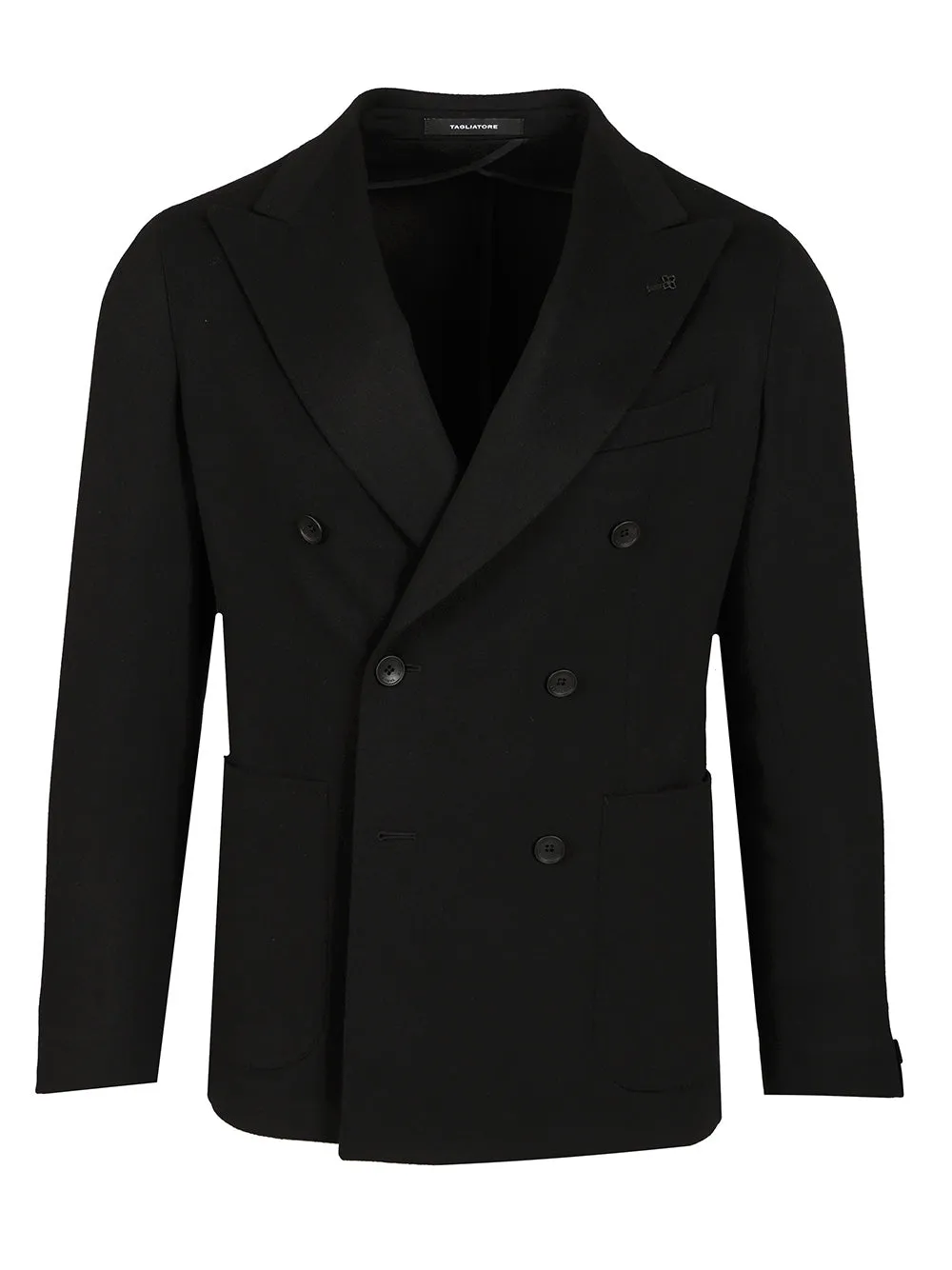 Double-Breasted Peak Lapel Jacket Jackets Black sold by Wanan Luxury