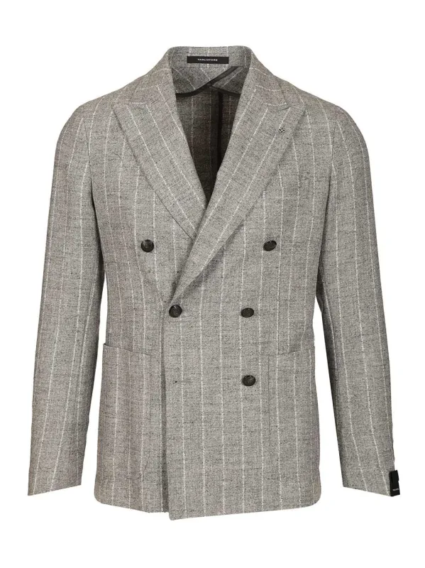 Montecarlo Doppio Petto Boucle Jackets Grey made by Tagliatore
