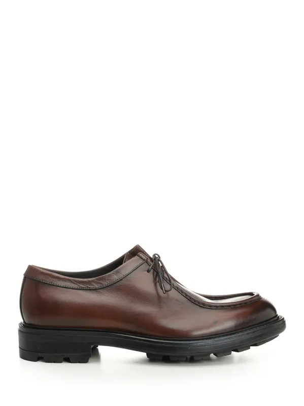 Derby Shoe Lace-Up Shoes Brown made by Wanan Luxury