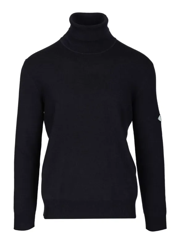 Navy Blue Wool Turtleneck Sweater Knitwear Blue made by Bottega Veneta