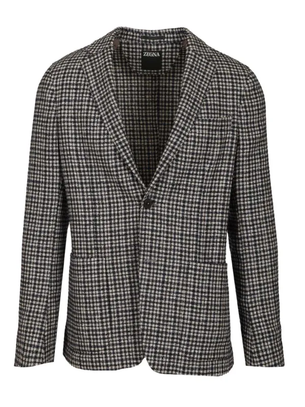 Wool And Mulberry Silk Blazer Jackets Multicolor made by Ermenegildo Zegna