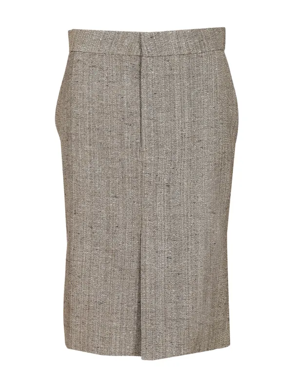 Midi Skirt In Viscose And Silk Skirts Grey made by Bottega Veneta