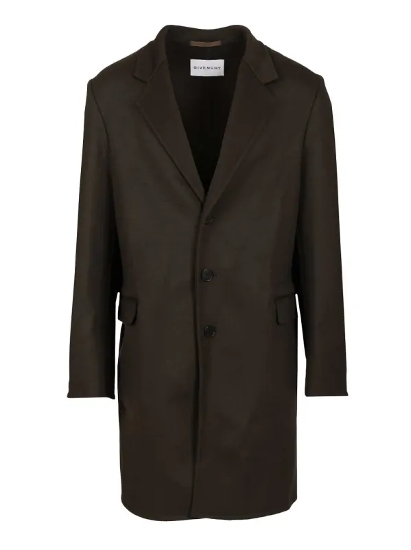 Wool And Cashmere Coat Coats Green made by Givenchy