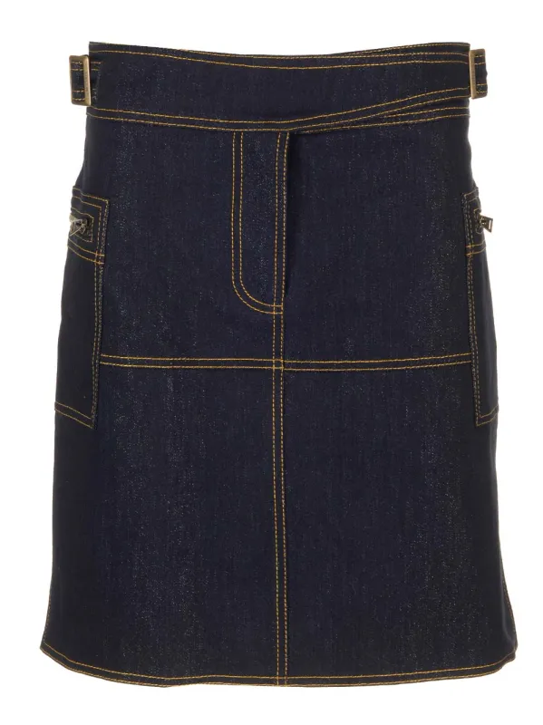 Stretch Denim Skirt Skirts Blue made by Etro