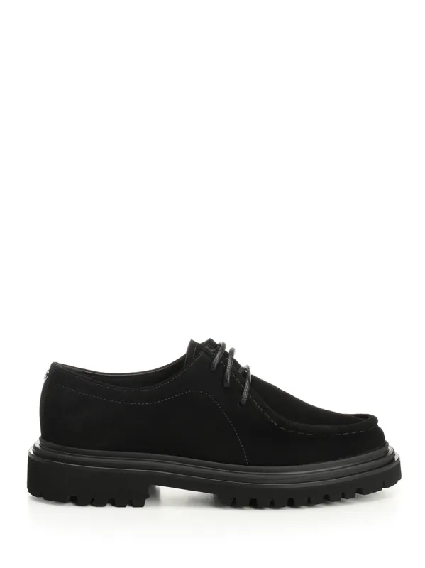 Calfskin Derby Lace-Up Shoes Black made by Dolce & Gabanna