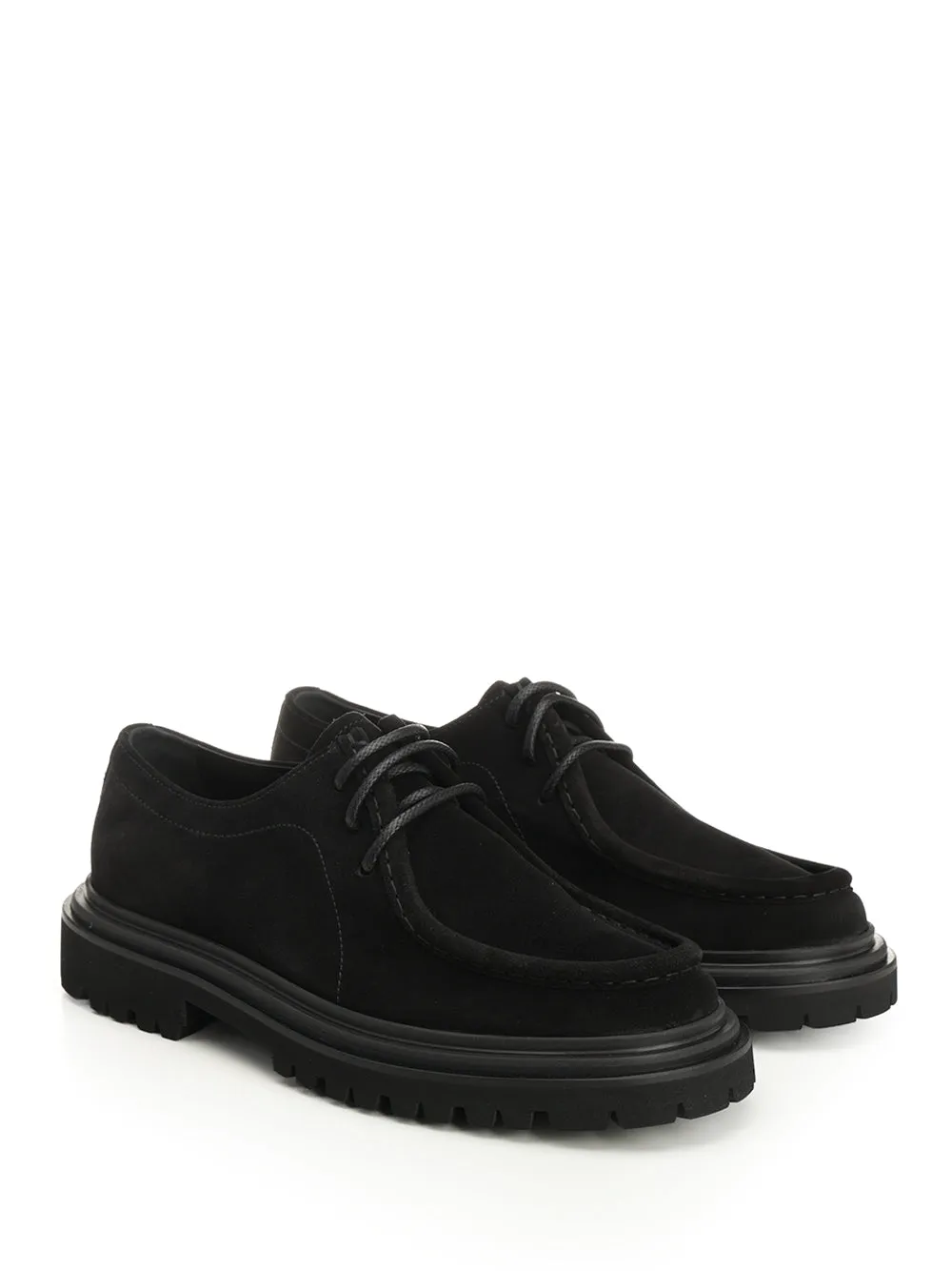 Calfskin Derby Lace-Up Shoes Black sold by Wanan Luxury product image thumbnail 2